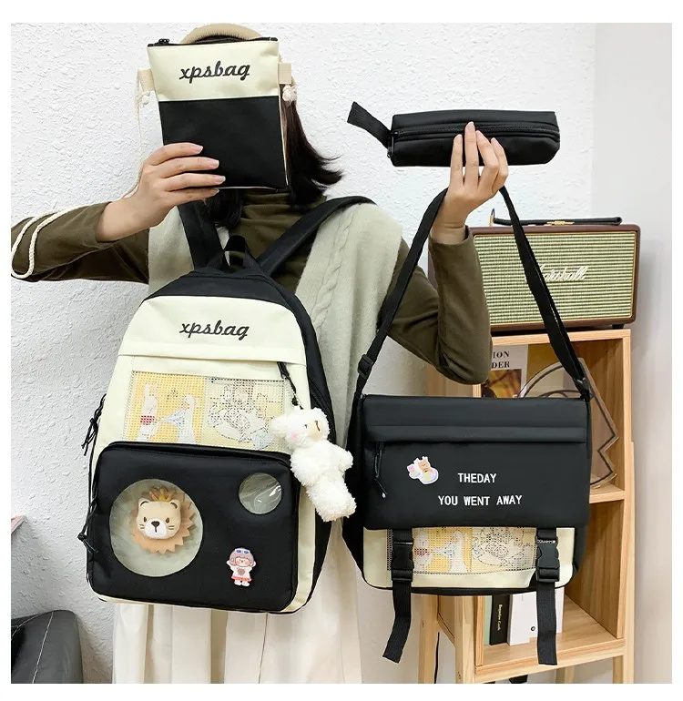 4-piece Set Fashion Women's Backpack Nylon Large Capacity