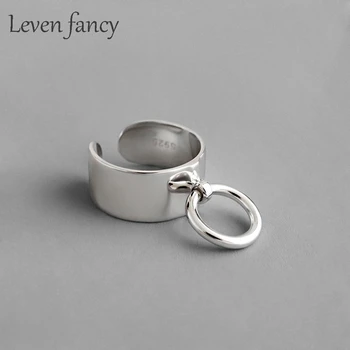 

Minimalist Glossy Ring 925 Sterling Silver Geometric Open Adjustable Ring with Cirlce Men and Women Jewelry Charming Rings Gift