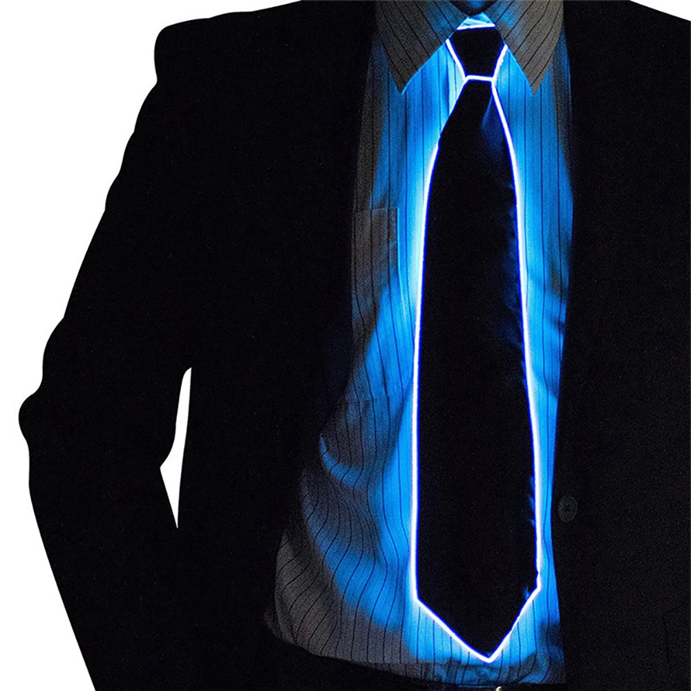 

FESTNIGHT Wire Tie Flashing Cosplay LED Glowing Tie Costume Necktie Glowing DJ Bar Dance Carnival Party Masks Cool Props