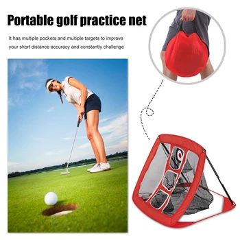 

Detachable Foldable Golf Chipping Practice Net Indoor Outdoor Hitting Pitching Target Training Aids Cages Mat Swing Trainer