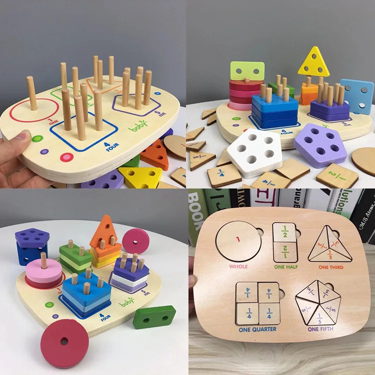 

Boby Bobby Qizhi Early Education Creative Fun Matching Case Column Fraction Teaching Aids Geometry Case Column Toy