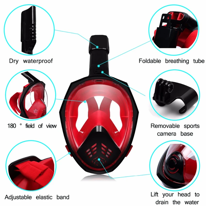 полнолицевая маска для дайвинга камеры GoPro|diving mask|mask underwaterfull face diving mask |