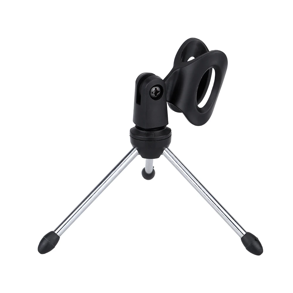Black Color Detachable Foldable Portable Angle Adjustable Tripod Table Desktop Mic Microphone Stand Holder Bracket