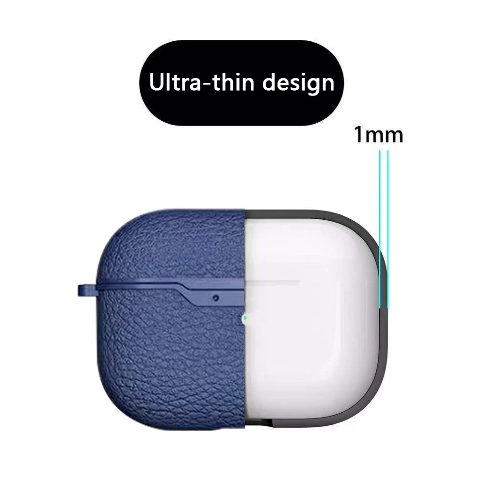 Для AirPods Pro Чехол из искусственной кожи личи зерна мягкие ТПУ Силиконовые Наушники защитный чехол для Apple Air Pods Pro чехол тонкий