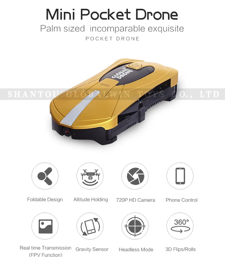 RC складной мини Дрон GW018 Профессиональный селфи Карманный Квадрокоптер с HD 720P wifi FPV камера игрушки для подарков