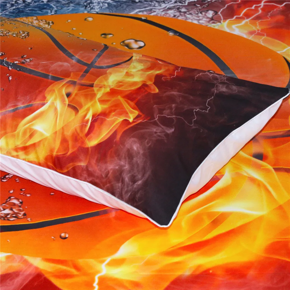 3D Bed Set Basketball and Fire Duvet Cover Sets Football Single Size Bed Cover Full Size Bed Linen China Bedding Kit