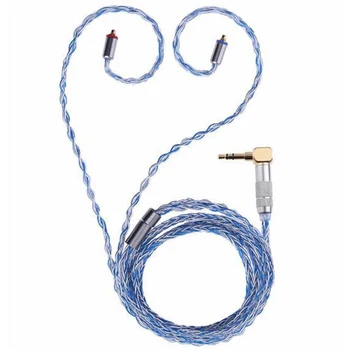 

New 3.5MM 1.2M Single Crystal Copper Silver Plated 8-core Line Elbow Plug Headphone Upgrade Cable Earphone Headset wire