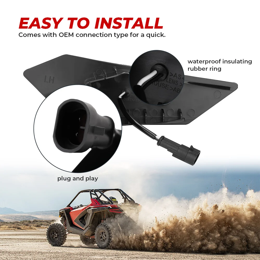 US $146.19 Indicator Red Light UTV Accessories Indicator Red Light for Polaris RZR PRO XP 4 2020 Smoked Black