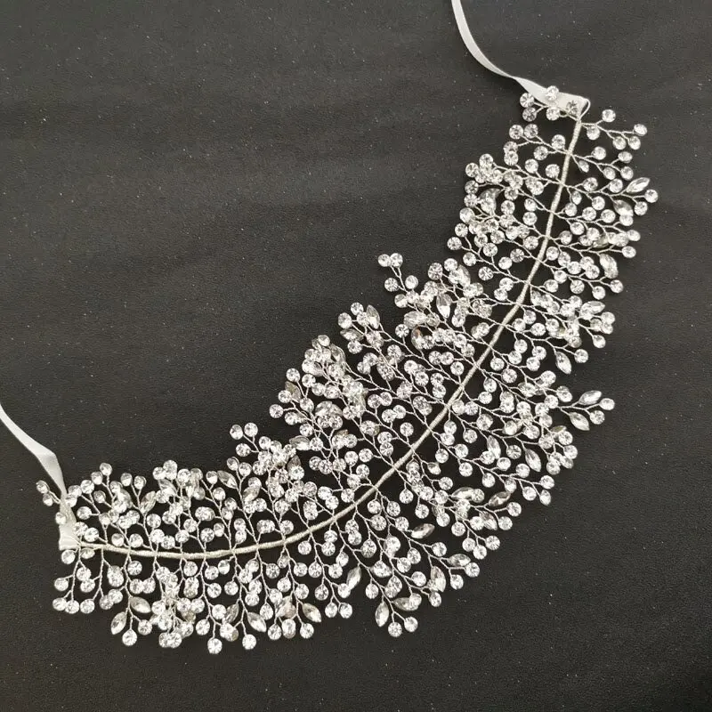 Floralbride Роскошные Проводные прозрачные стразы свадебное украшение на голову свадебный тиара корона принцессы аксессуары для волос женские ювелирные изделия