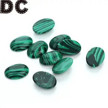 

10pcs/lot Natural Stone Cabochon Beads Oval Malachite Stone Bead Dia 10x14/13x18/18x25mm DIY Necklace Earring Jewelry Making