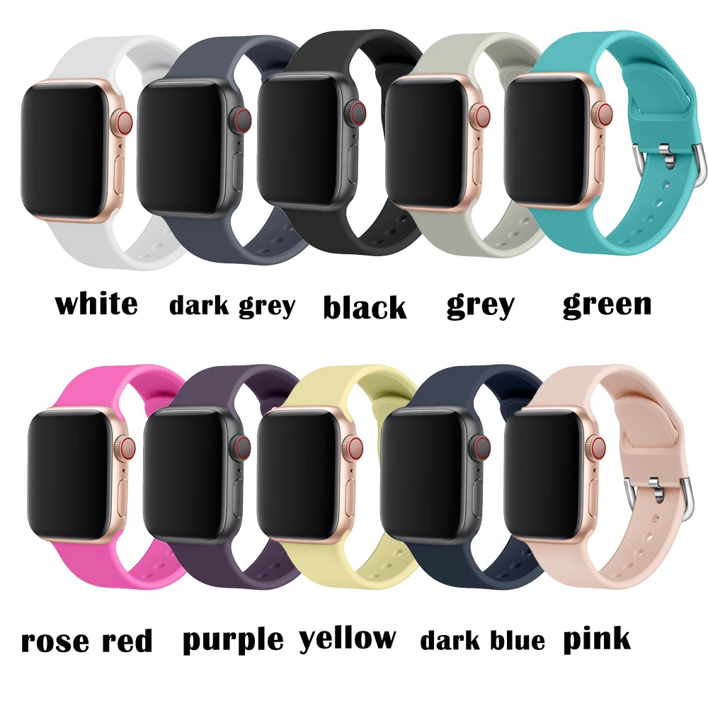 1 шт для наручных часов Apple Watch силиконовый сменный спортивный ремешок петли чехол для телефона на руку серии 4, версия 1, 2, 3, ремешок 38/42/40/44 мм Смарт-часы аксессуары