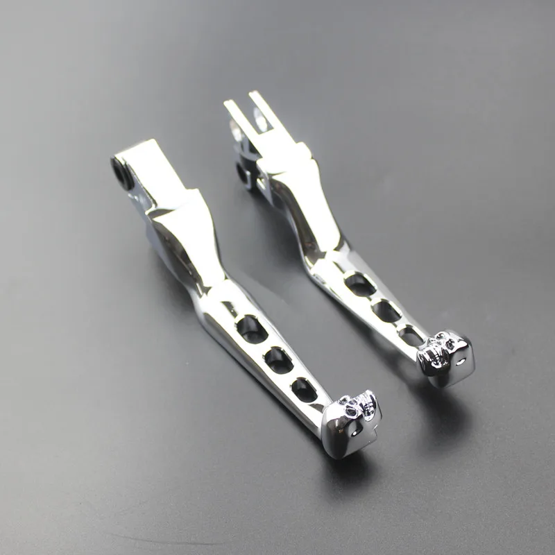 Chrome Skull Brake & Clutch Lever Pair For Harley Softail Night Train & Dyna - Left & Right, Unbranded With Warranty
