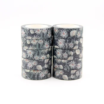 

New 10pcs/set 15MM*10M Follwers Designs Washi Tape Wide Sticky Adhesive Tape Scrapbooking Album DIY Decorative Paper Tape