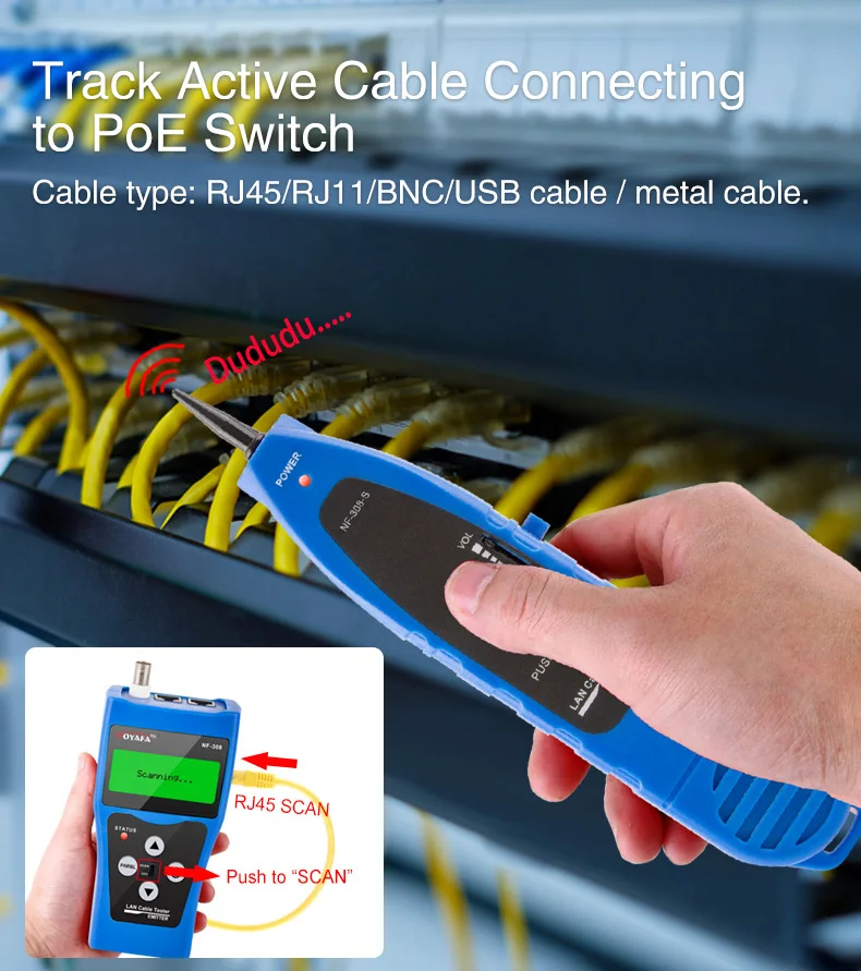 rj11 ethernet cabo tester azul