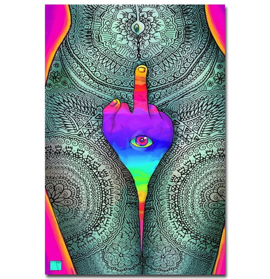 Psychedelic Trippy Visual Abstract Modern-Silk Art Poster Wall Sicker Decoration Gift