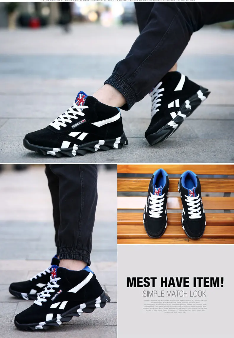 Hot Large Size Hot Fashion Winter Men Shoes Thickening Sneakers Solid Shoes Inside Antiskid Bottom Keep Waterproof Warm Shoes