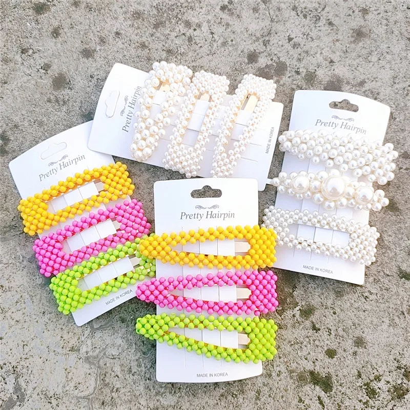 

Gold 1 Set Korean Vintage Full Pearl Hairpins Fashion Barrettes Imitiation Pearl Hair Clips For Girls Hair Styling Accessories