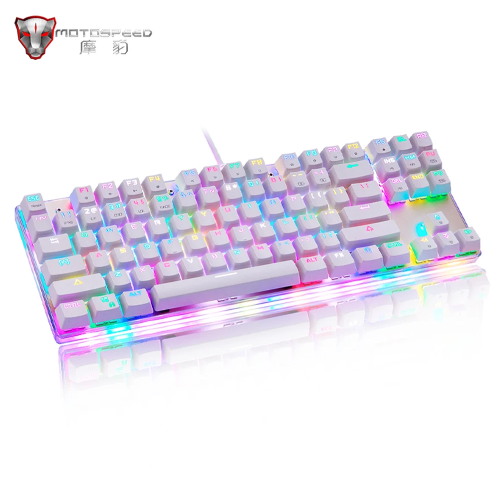 

MOTOSPEED K87S USB Wired Keyboard Mechanical Keyboard Gaming Keyboards Customized LED RGB Backlit with 87 Keys For LOL Dota 2 PC