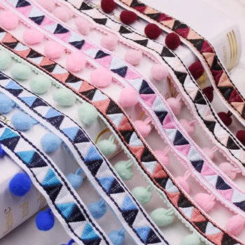 

Lace Ribbon Sewing Accessories Pom Pom Tassel Pompoms Trim Ball Fringe Embroidery Apparel African Lace Fabric Wedding Decoration