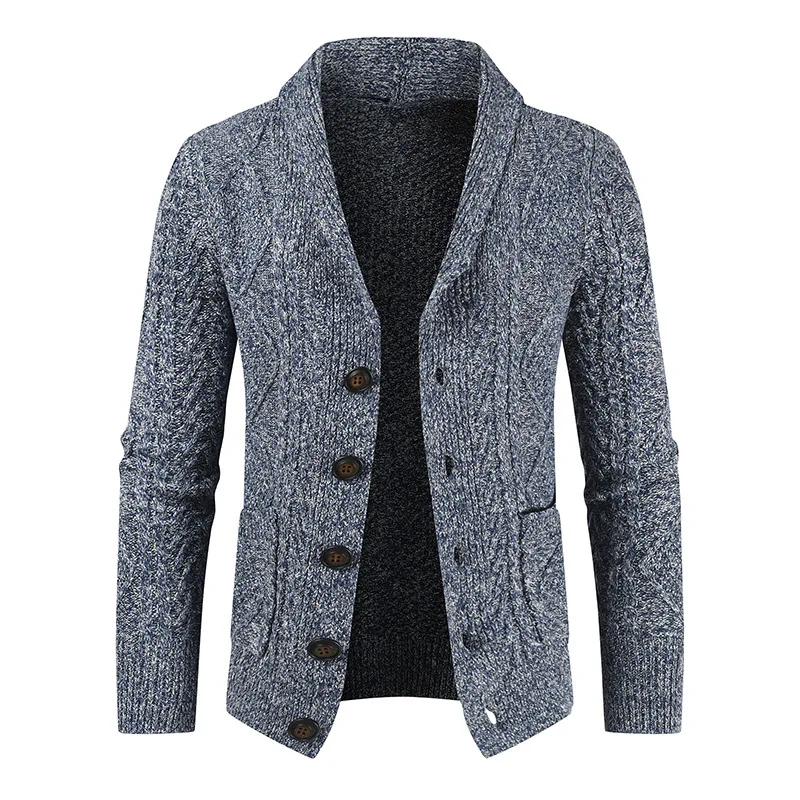 2023 New winter warm Men Brand Casual Slim Fit Male Sweaters Cardigan Horns Thick Sweater fashion button top coat dropshipping 6