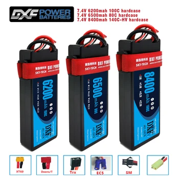 

2PCS DXF Lipo Battery 6500mAh 7.4V 80C/2S 6200nah 100C/2S 8400mah 140C HV hardcase RC Lipo Battery for Car Boat Truck Truggy Bu