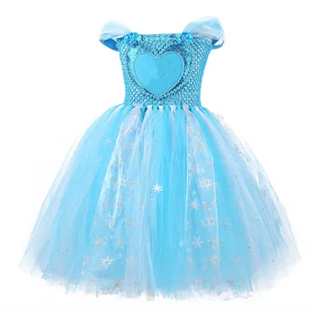 

Princess Sequins Dress for Girls Beading Sequin Tulle Tutu Dress Child Party Costume Ankle Length Birthday Party Dress Vestido