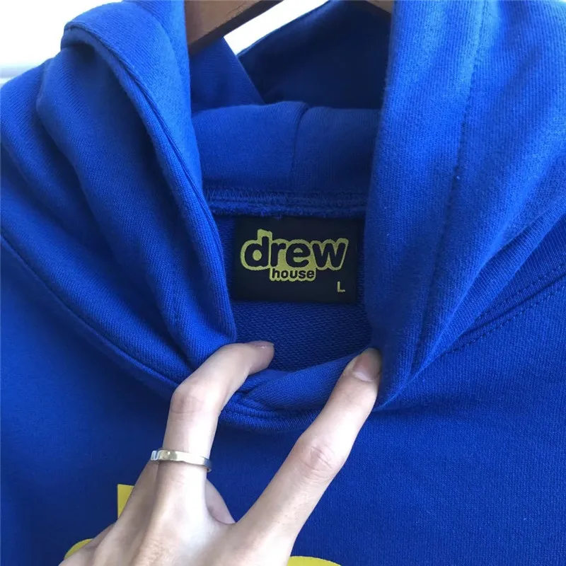 Drew House/Высококачественная уличная одежда для пар; толстовка со смайликом; Джастин Бибер; Drew Hous; модная зимняя толстовка с капюшоном
