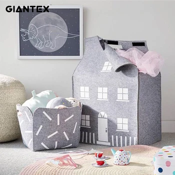 

Large Cartoon House Storage Bag Laundry Basket Home Organizer Toys Bag Cute Kids Children Baby Home Decor Accessories Nordic