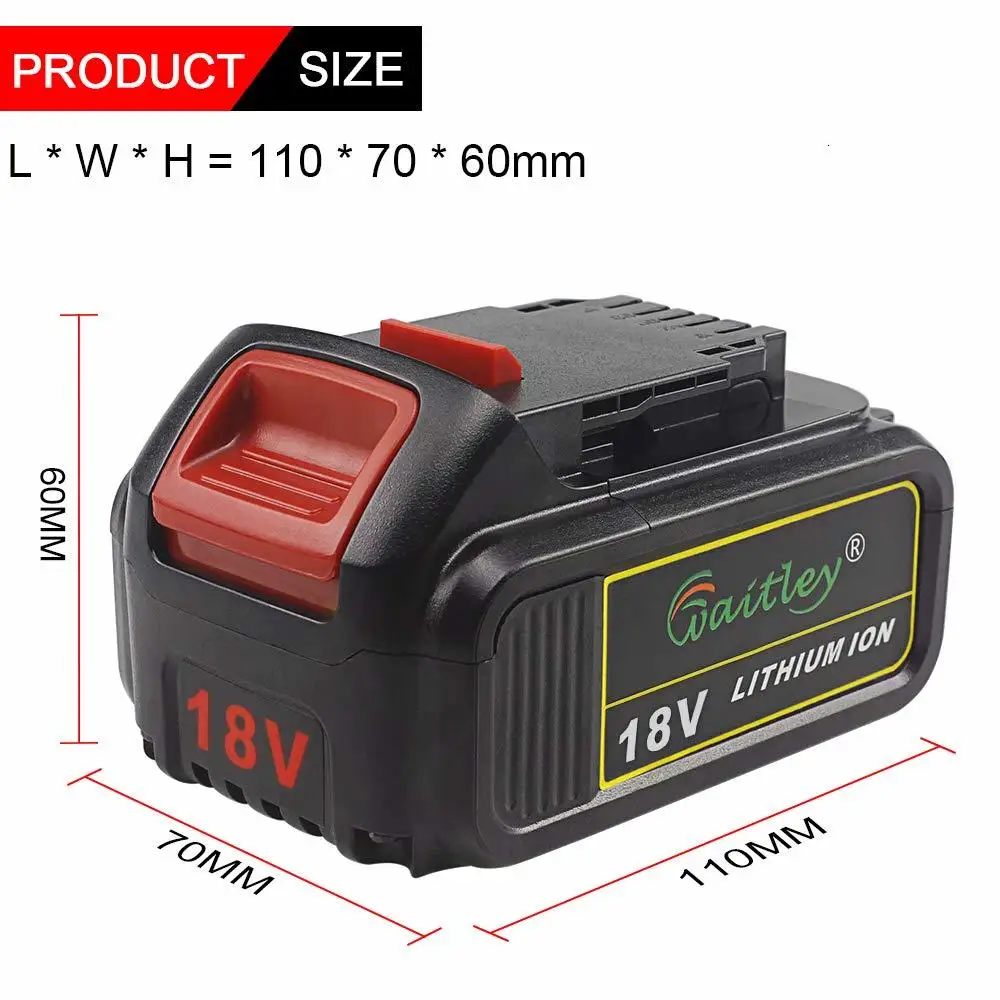 Waitley DCB184 18 в 5.0Ah сменная батарея совместима с Dewalt 20 в 5000 мАч/5Ah Max XR Инструменты 18 в DCB200 DCS355N-XJ, DCS551N