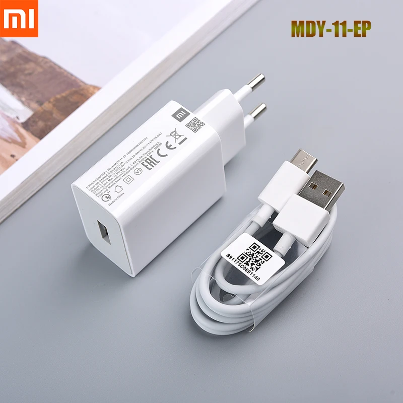 Оригинальный Xiaomi MDY 11 EP ЕС быстрое зарядное устройство 22 5 Вт QC 3 0 USB адаптер 100 см