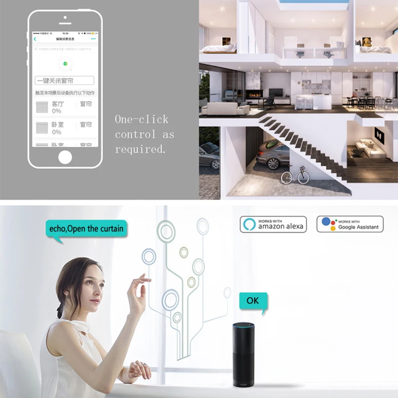 Tuya Smart Life шторка с WIFI переключатель для Электрический моторизованный занавес