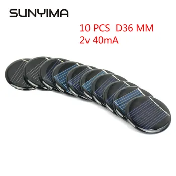 

SUNYIMA 10pcs Solar Panels Solar Power Charger with Charging Board Solar Cells DIY Fan Caps Specifically 2V D36MM
