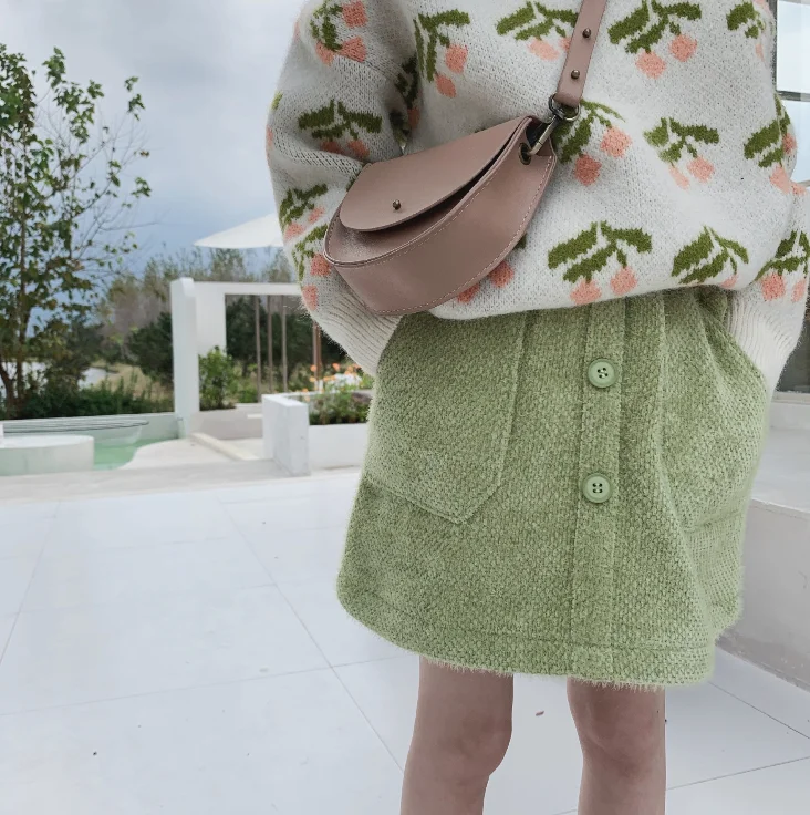 New Arrival Girls Knitted Skirt Autumn Winter Good Quality Fashion Girls Skirts 2-7 Years