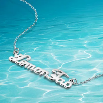 

Dankadi Fashion 925 Sterling Silver Necklace Personalized Letter Necklace Choker Fashion Nameplate Gift