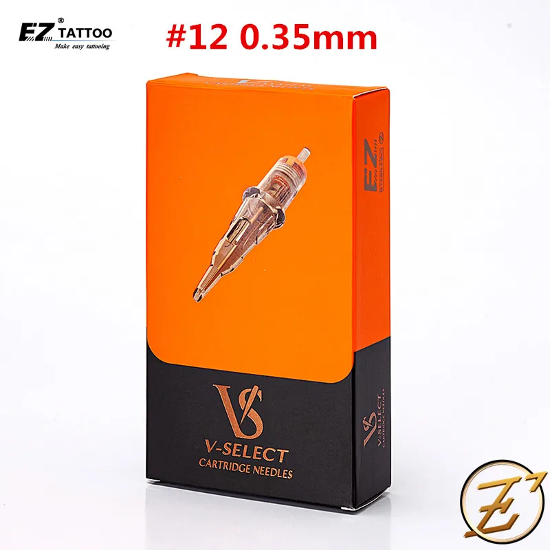 

EZ V-Select Cartridge Tattoo Needles #12 0.35mm Round Shader for Cartridge Tattoo Machine Pen Tattoo Grip 20 pcs/Box