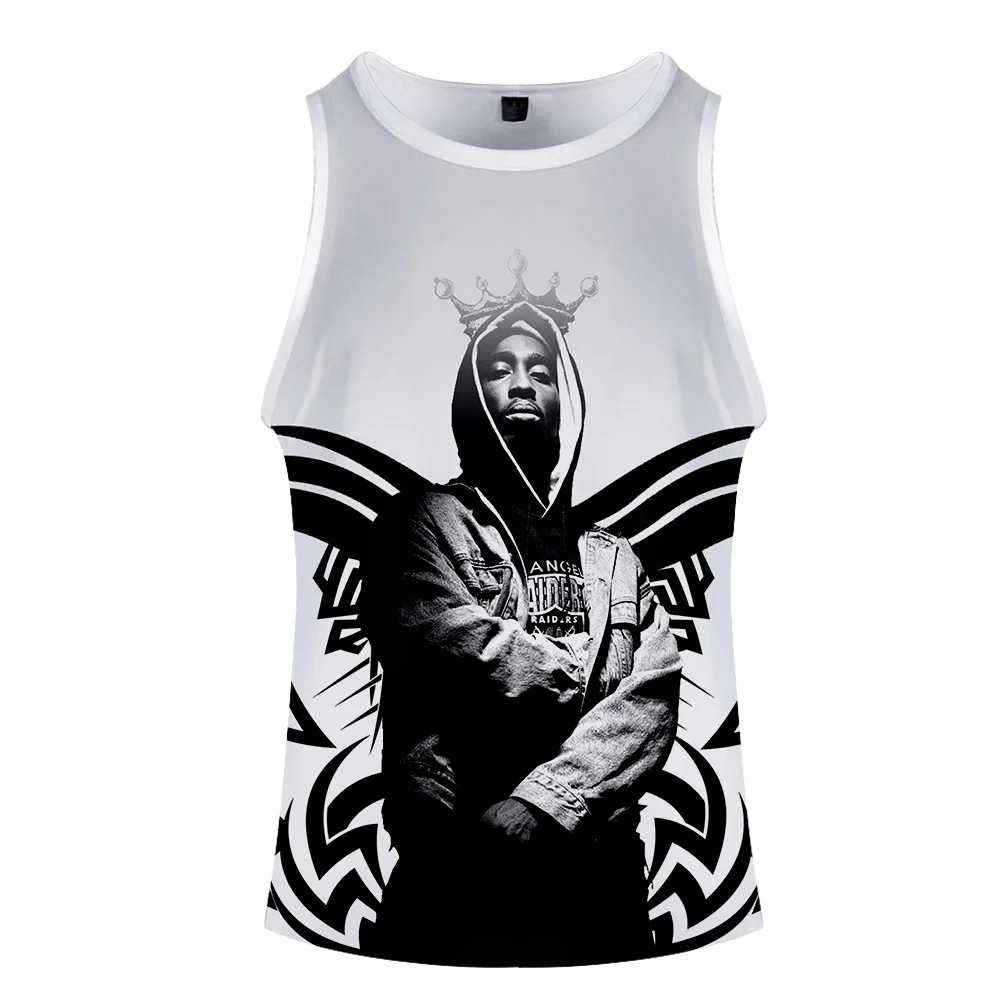 Перекрестная граница,, американский рэп певец 2PAC, ремненс сервис, 3D летний мужской женский жилет