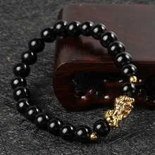 Винтажный Браслет elem Garnet, украшенный бисером, золотой браслет Pixiu, модный браслет с брелоками, удачи и отваги, богатые ювелирные изделия для женщин и мужчин, стильный браслет