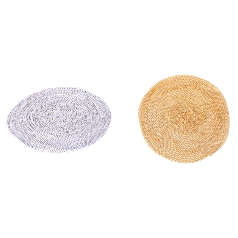 4 шт. 10 м серебряное покрытие цепи для создания украшений 3X2 мм, 2 предмета Серебро& 2 предмета золото