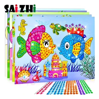 

Saizhi DIY Diamond Sticker Handmade Embroidery Cartoon Animal Diamond Painting For Children Round Diamond Sticker Toys Gifts