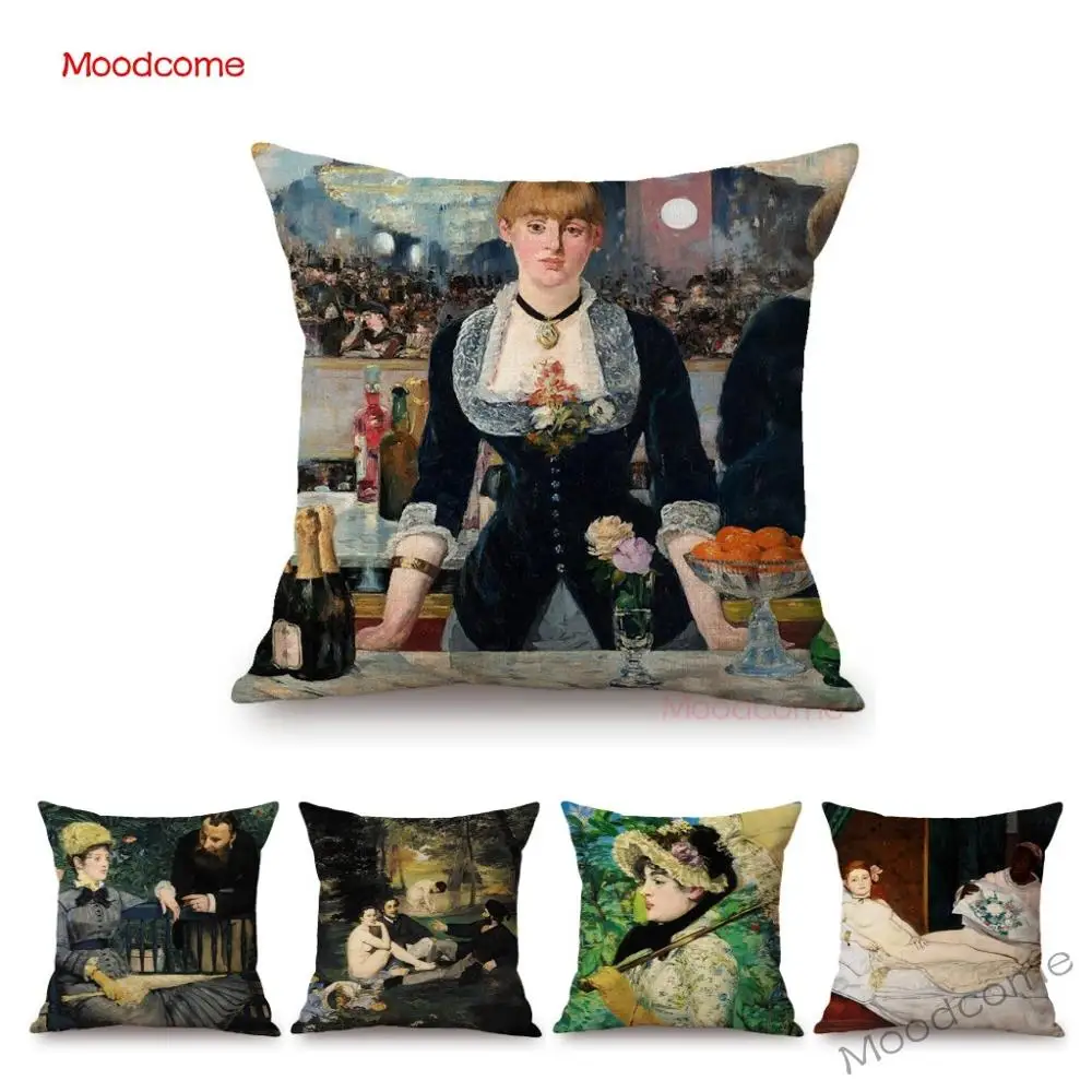 Чехол для подушки Edouard Manet всемирно известная картина маслом олимпия молодых