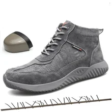 Высокие и низкие рабочие ботинки унисекс, размеры 36-46 модная нескользящая обувь для строительной работы нестираемые Дизайнерские кроссовки