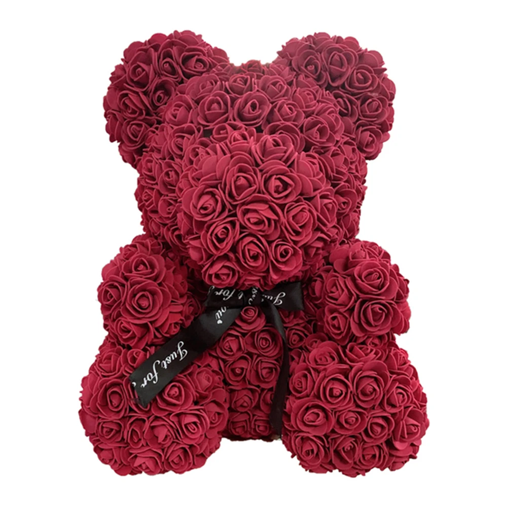 25cm/40cm Teddy Rose Bear Valentine's Day Artificial Flower Rose of Bear Christmas Decoration for Mother Girlfriend Rose Gifts