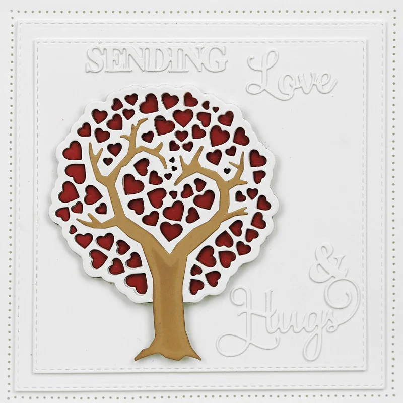Особенное дерево любви большое дерево полное любви полое Сердце Металлические Вырубные штампы для DIY бумажные карточки для скрапбукинга Новые вырубки