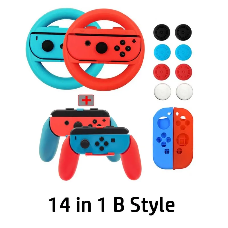 14 in 1 B Style 2 шт./компл. контроллер ручки Joy-Con чехол для Nintendo Switch Joy-Con ручка NS N-Switch для аксессуаров для игровой приставки - Цвет: 14 in 1 B Style