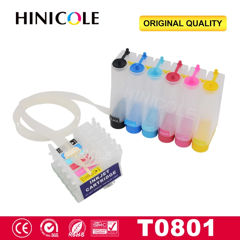 Hinicole Continuous Ink System For Epson T0801 T0802 T0803 T0804 T0805 T0806 Stylus Photo P50 T59 R265 270 285 290 360 Printer | Компьютеры