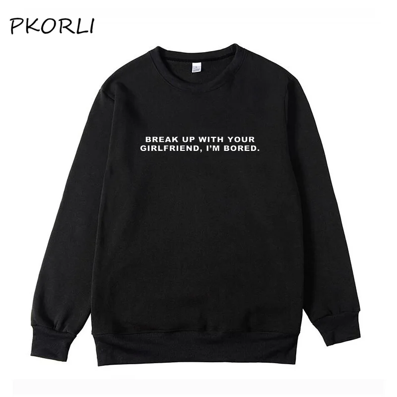 Черный Ариана Толстовка "Гранде" Женская Kpop Ariana Grande Merch расстается с вашей подругой Crewneck свитер осень зима Одежда - Цвет: Черный