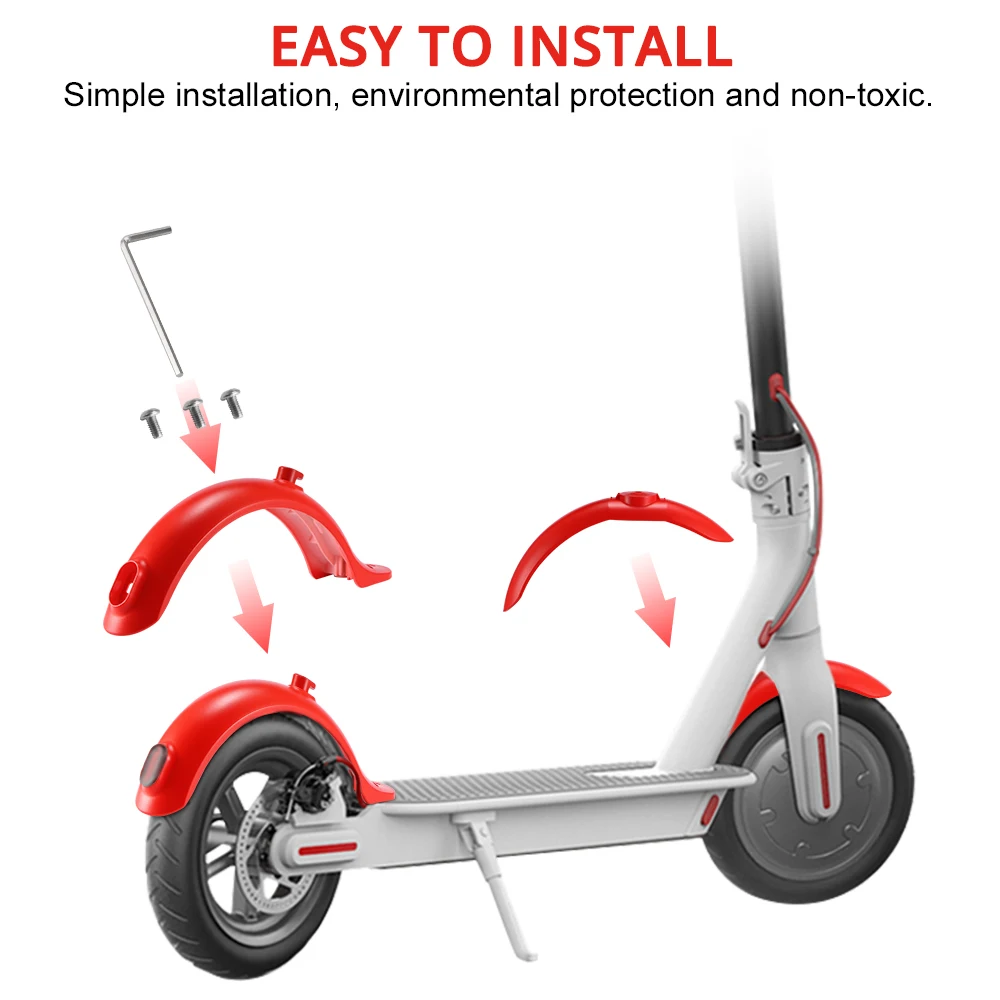 Электрический скутер крыло для защиты xiaomi scooter от грязи xiaomi m365 proКомплект прочный анти-износ Передняя тыльная грязь щиток крыла брызговик подходит для Xiaomi M365 Pro Электрический скутер