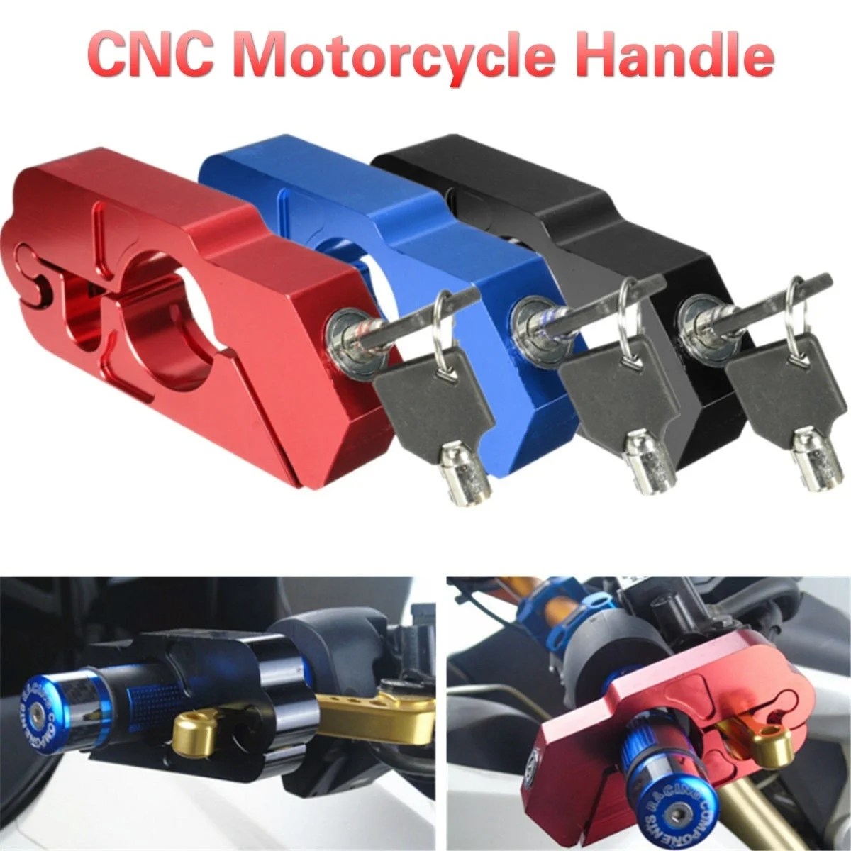 Motorcycle Parts Horn Lock CNC Modification Accessories Handle Brake   Anti-theft  Modified Handlebar 