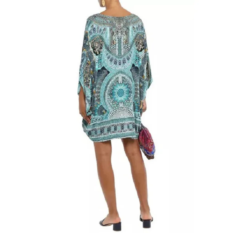 S-3XL Big Size Boho Dress Female Vintage Print Tops Long Sleeve Retro Loose Women Short Beach Dresses 2020 Autumn Fashion