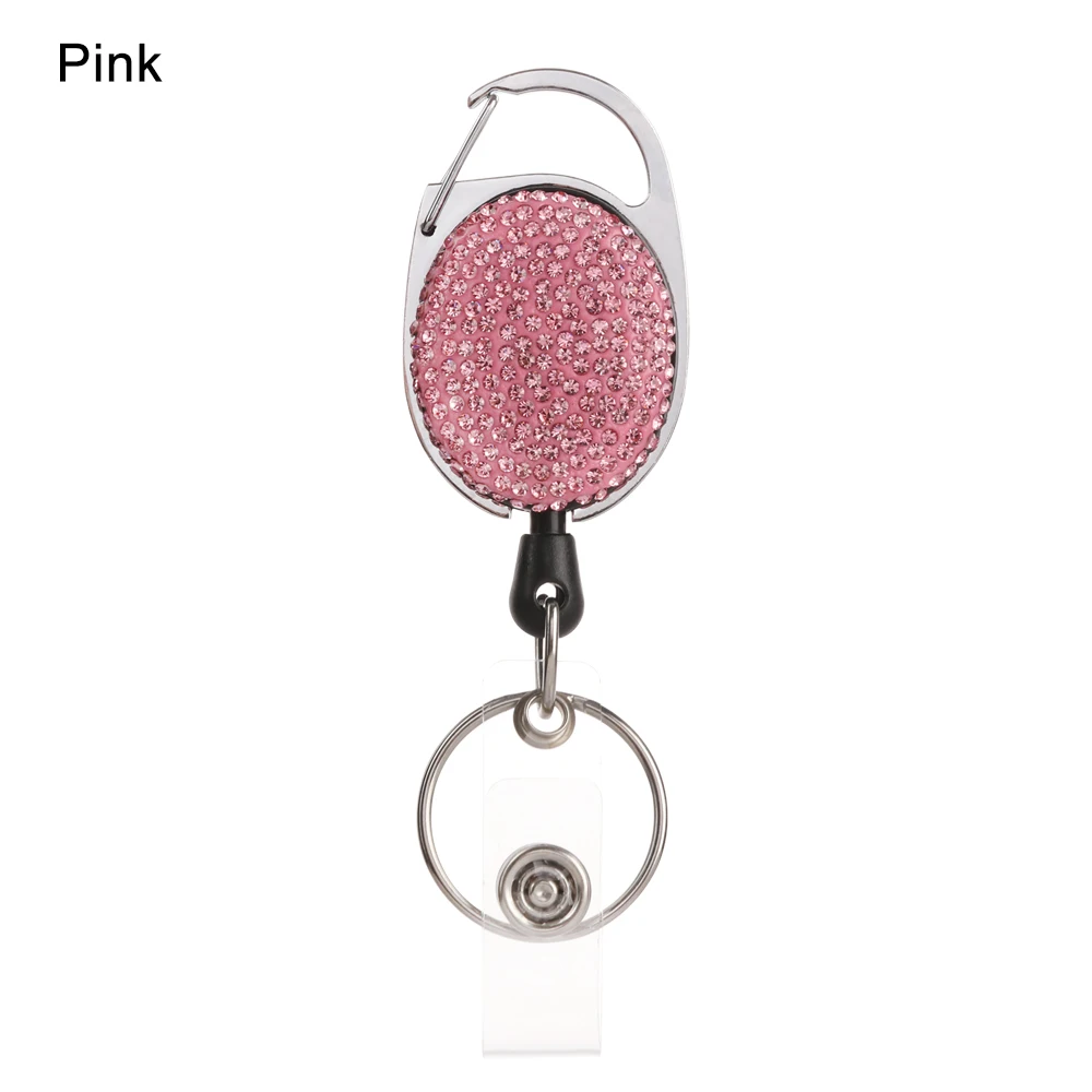 Style 4- pink 1 шт., унисекс, ID значок, ремешок, бирка с именем, выдвижная катушка, тяга, брелок, держатель для карт, зажим для ремня, прочное кольцо для ключей, сумка, зажим для цепи - Цвет: Style 4- pink